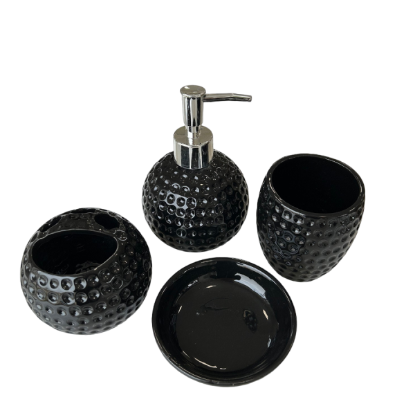 SET DE BAÑO 4 PIEZAS NEGRO