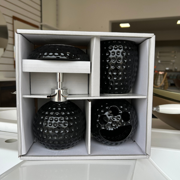 SET DE BAÑO 4 PIEZAS NEGRO - Imagen 4