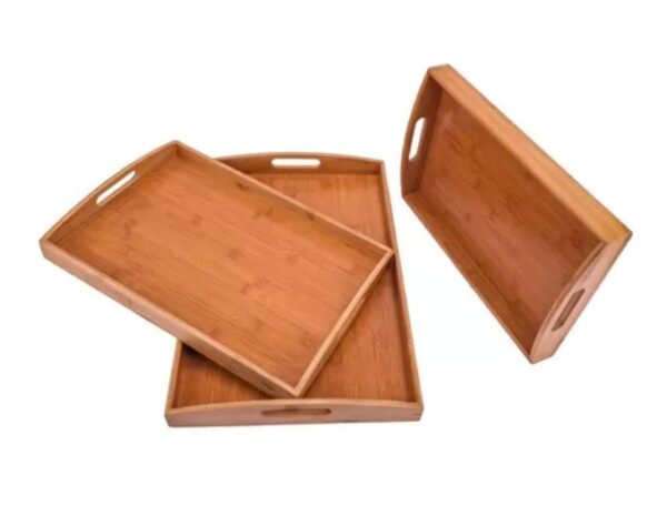 VONNE - SET DE 3 BANDEJAS DE BAMBU