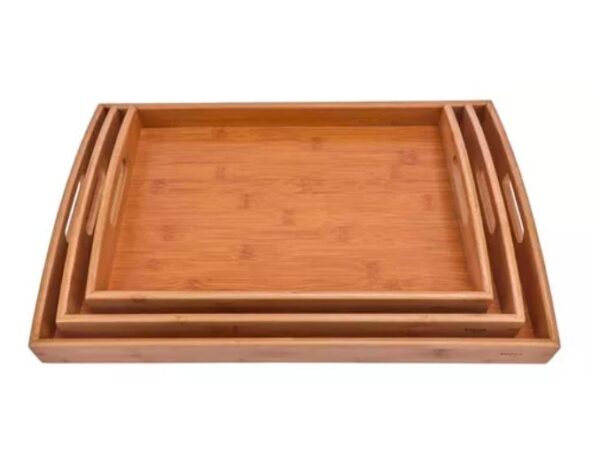 VONNE - SET DE 3 BANDEJAS DE BAMBU - Imagen 5