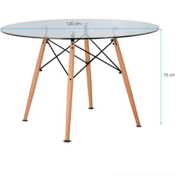 MESA REDONDA EAMES 120CM- TAPA VIDRIO - Imagen 5