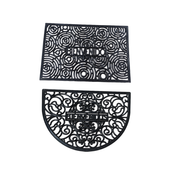 ALFOMBRA DE PVC NEGRO ENREJADO